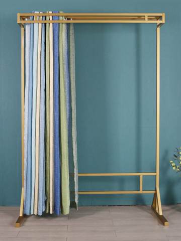 Direct-sales Metal Modern Minimalist Adjustable-height Curtain Display Stand Mobile Exhibition Rack Fabric Sample Display Shelf
