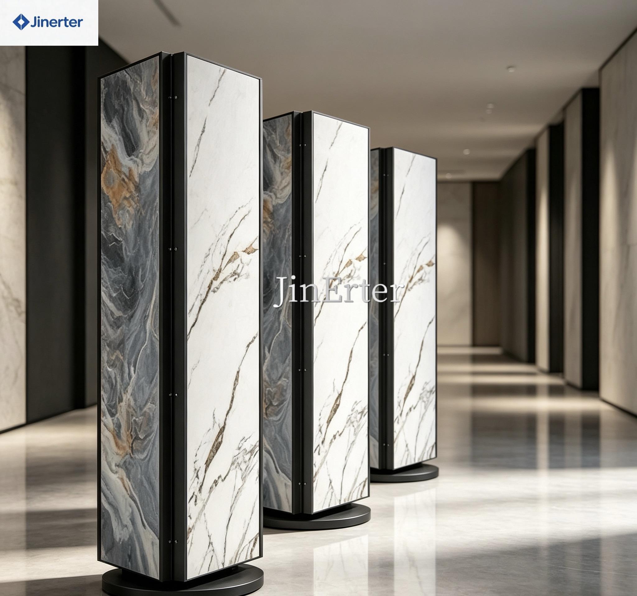 Heavy-Duty Tile Display Rack, Three-Sided Rotating Vinyl Flooring, PVC Marble Wall Panels, Showroom Display Racks