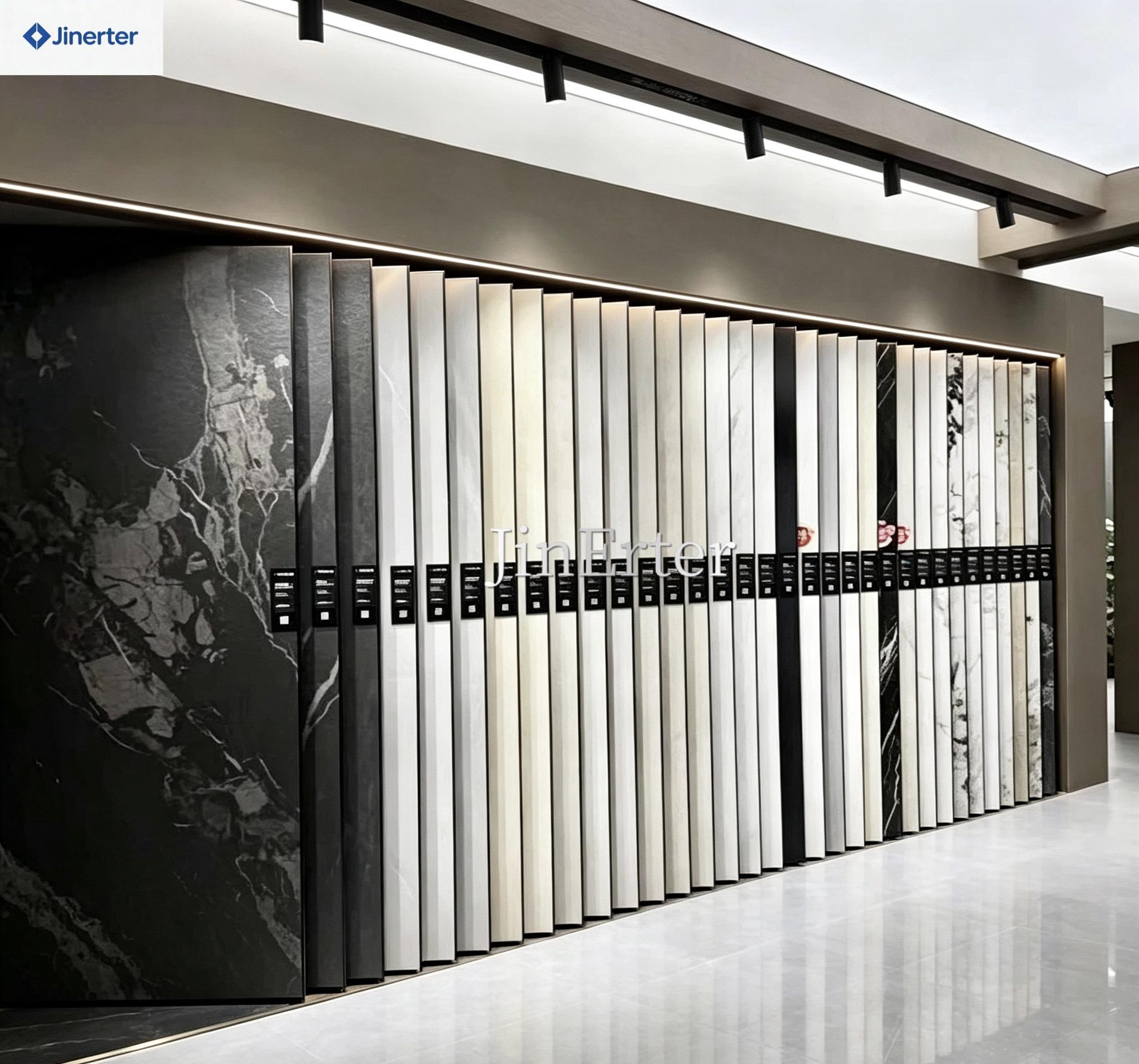 Modern Angled Display Racks: Manufacturing Push-Pull Sliding Ceramic Tile Racks and Marble Display Racks