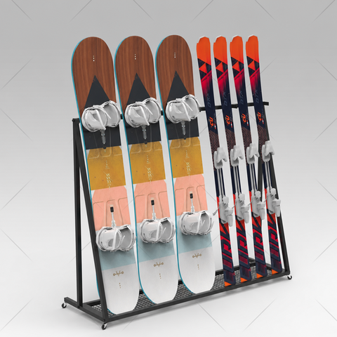 Snowboard Rack Storage Shelf Single-Board Stand Display Sturdy Metal Holder