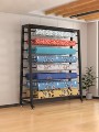 Metal Fabric Display Rack with Mobile Adjustable Rotatable Shelves 16 Floors for Commercial Use