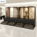 Freestanding Metal Shelving Units for Displaying Modern Wood Flooring and Tiles, Suitable for Showrooms