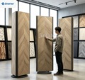 Customizable Quartz and Granite Floor Tile Display Racks; 360-Degree Rotating Tile, Metal, and MDF Display Racks