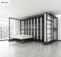 Customizable pull-out mattress display rack with sliding hybrid memory foam and latex bed frame, suitable for retail showrooms