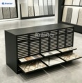 Custom-made tile display cabinet with sliding shelves and large capacity, suitable for ceramic, marble, and quartz showrooms