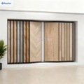 Modern metal display racks for showcasing wood flooring, tiles, marble, and granite in floor showrooms