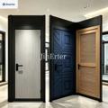 Customizable heavy-duty metal door display racks and freestanding sample stands, suitable for indoor wooden door showrooms