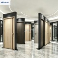 Customizable heavy-duty metal door display racks and freestanding sample stands, suitable for indoor wooden door showrooms
