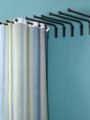 Movable Metal Curtain Display Rack with Swing Rod Multi-Function Wall Hanging for Cloth Pieces and Sample Display
