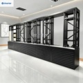 Custom tile, marble, granite, hardwood, and stone; sliding drawer-style display units