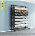 High-End Customized Fabric Logo Carpet Rug Blanket Sample Stand Fabric Roll Display Rack for Showroom