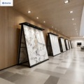 Heavy Duty Floor Standing Slab Display Rack for Large Porcelain Panels Marble Granite Quartz Engineered Stone Tile Samples Rack
