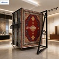 Hot Sale 20-Arm Double-Sided Metal Free Standing Carpet Display Rack for Large Area Rugs Blankets Store Exhibition