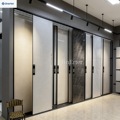 Customizable Metal Quartz Granite Display Racks Push-Pull Sliding Showroom Floor Stand for Marble Stone Horizontal Displays