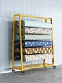 Metal Textile Fabric Clothing Tablecloth Leather Display Rack A-type Freestanding Mobile Shelf