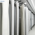 Custom-made display racks for floor-to-ceiling curtains in retail stores, fabric sample display racks, and fabric storage racks