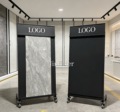 Vertical Tile & Stone Sample Display Stand with Movable Wheels Floor-Standing for Showrooms