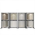 Tile Vertical Rotary Floor Display Stand for Rock Slab Stone Large Slab Double-sided Rotatable 5 Layers for Showroom Stores