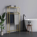 Home Floor Vertical Towel Rack Storage Shelf with Baking Paint Finish for Bathroom and Hotel Use