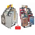 Single Double Sided Carpet Sample Display Rack with Wheels for Car Floor Mat and Blanket Hanging Factory Free Shipping