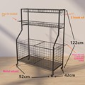 Sports Equipment Rack for School & Home Use 4-Shelf Carbon Steel Storage Organizer for Balls Rackets Bats & Gloves