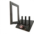 4-Layer V-Shaped Wood Display Rack for Screen Window Tile Wood Floor & Board Displays