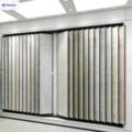 Factory Customized Metal Page Turn Holder Marble Quartz Ceramic Showroom Stone Stand Wooden Flooring Sample Flip Display Rack