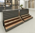 Custom Wood Floor Display Rack with Drawer Type PVC Wood Sample Stand for Store Display Made by Chinese Manufacturers
