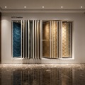 Premium Custom Fabric Logo Showroom Carpet Sample Rack Flip-Up Wallpaper Display Stand