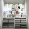 Large Floor Tile Sample Rack Multi-Functional Metal Display Cabinet with Drawer Type Rock Board for Store Shelving