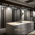 Large Floor Tile Sample Rack Multi-Functional Metal Display Cabinet with Drawer Type Rock Board for Store Shelving