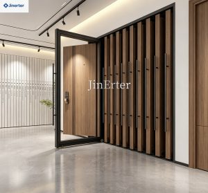 Customizable modern wooden door-frame pull-out sliding display racks