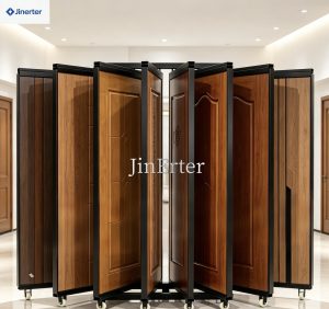Flip-style Wooden Door Display Racks, Aluminum Alloy Door Display Racks